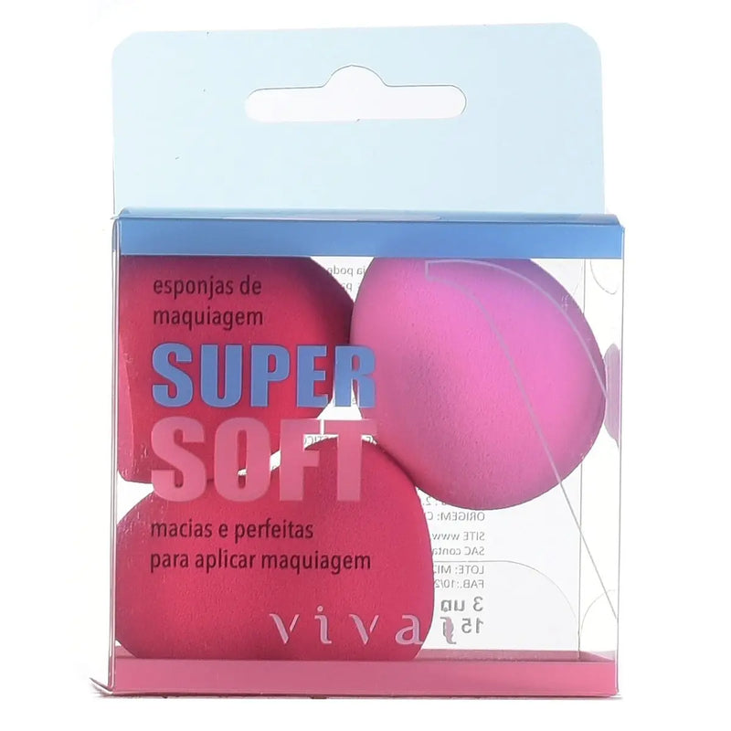 Kit C/3 Esponjas Soft pra maquiagem super macias