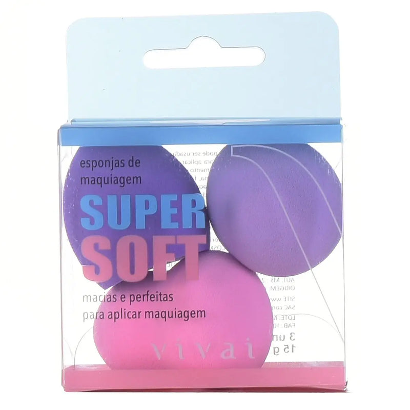 Kit C/3 Esponjas Soft pra maquiagem super macias